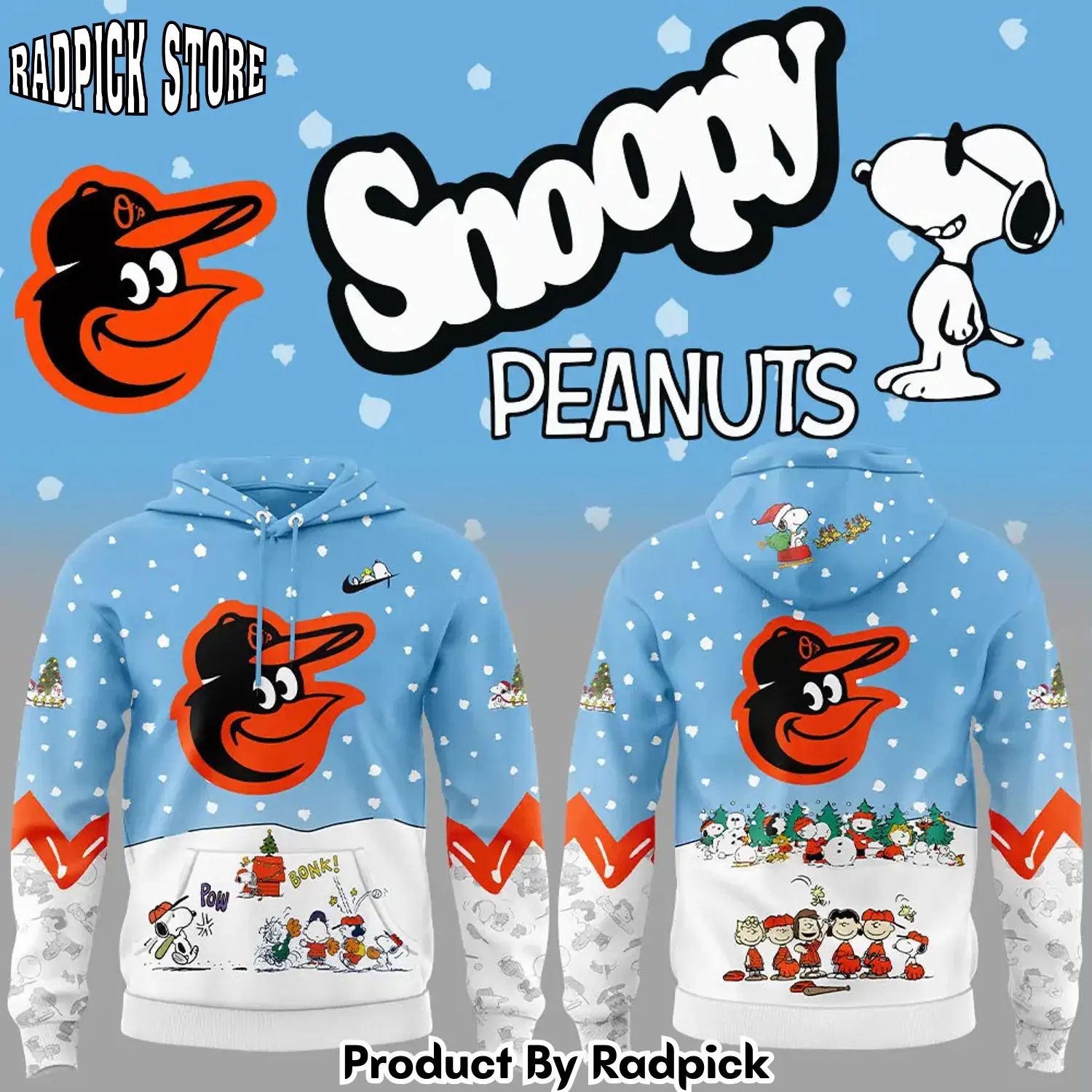 Baltimore orioles peanuts snoopy nike hoodie set hoodie and long pants set rp291920